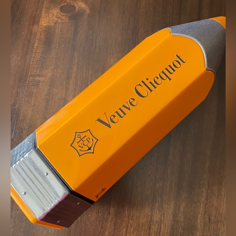Limited Edition Veuve Clicquot Tin Pencil Wine Cooler Champagne Storage Box